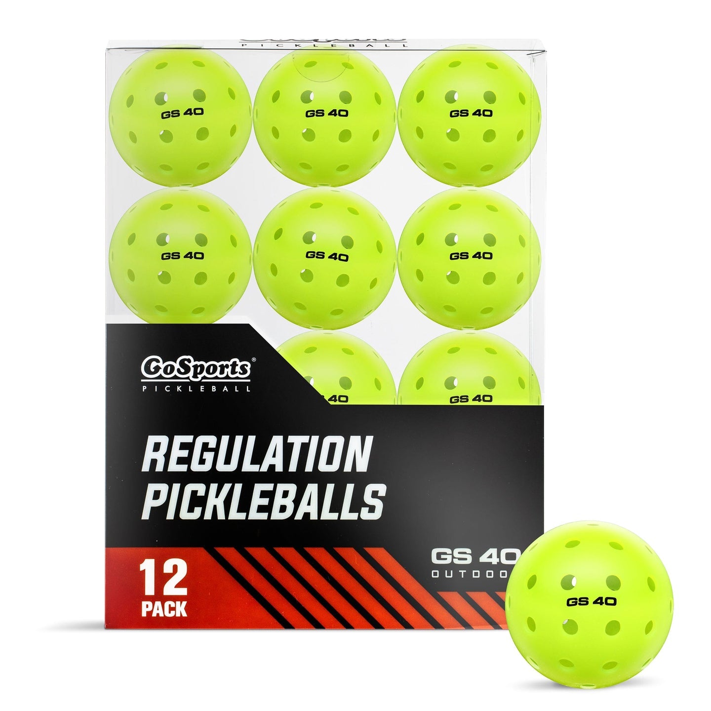 Go Sports - GS40 Regulation Pickleballs (12PK)