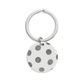 Miami Picklers Polka Dot Stainless Steel Round Keychain — Engravable Personalized Keyring