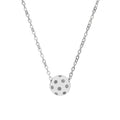 Pickleball Mini Engraved Dot Circle Necklace — Personalized Sterling or Gold-Plated Pendant