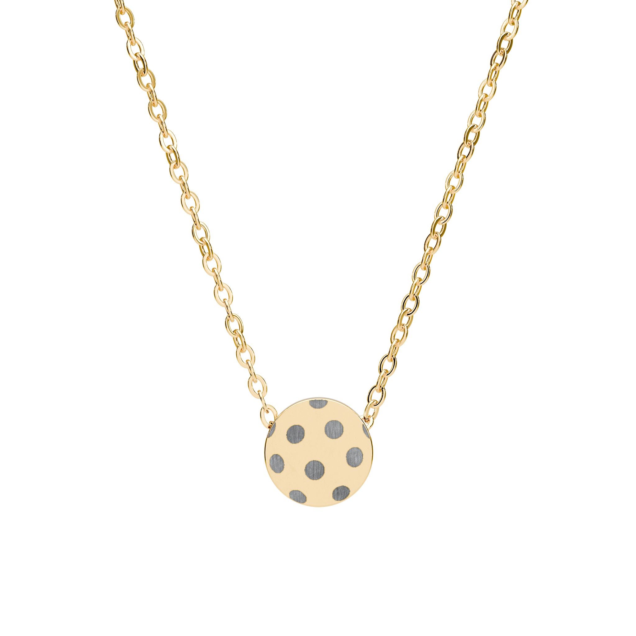 Pickleball Mini Engraved Dot Circle Necklace — Personalized Sterling or Gold-Plated Pendant