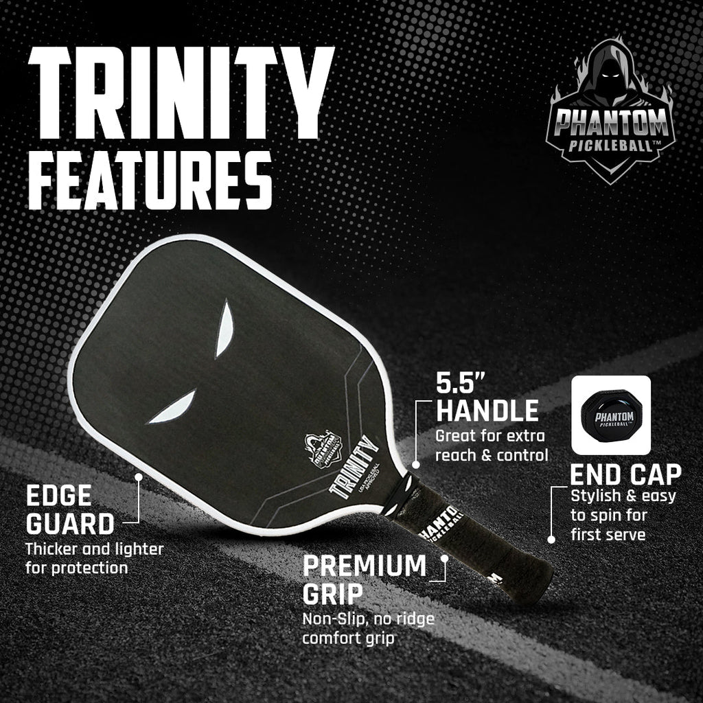 Phantom TRINITY 14MM T700 Raw Carbon Fiber Thermoformed Pro Pickleball Paddle