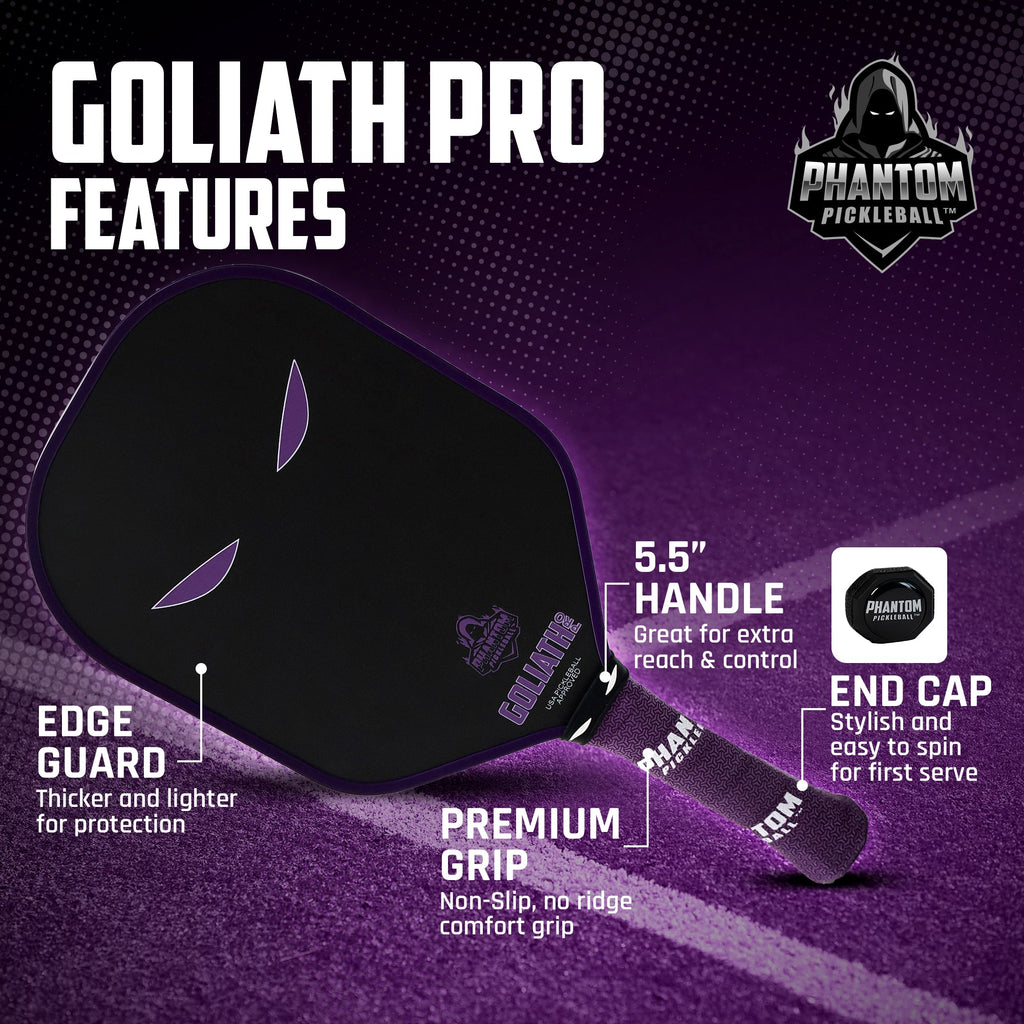 PHANTOM GOLIATH PRO 16MM T700 Raw Carbon Fiber Thermoformed Pro Pickleball Paddle