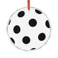 Polka Dot Crystal Ornament — Black & White Round Holiday Decoration