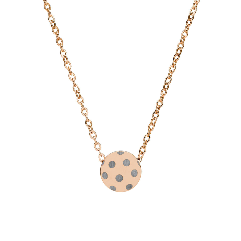 Pickleball Mini Engraved Dot Circle Necklace — Personalized Sterling or Gold-Plated Pendant