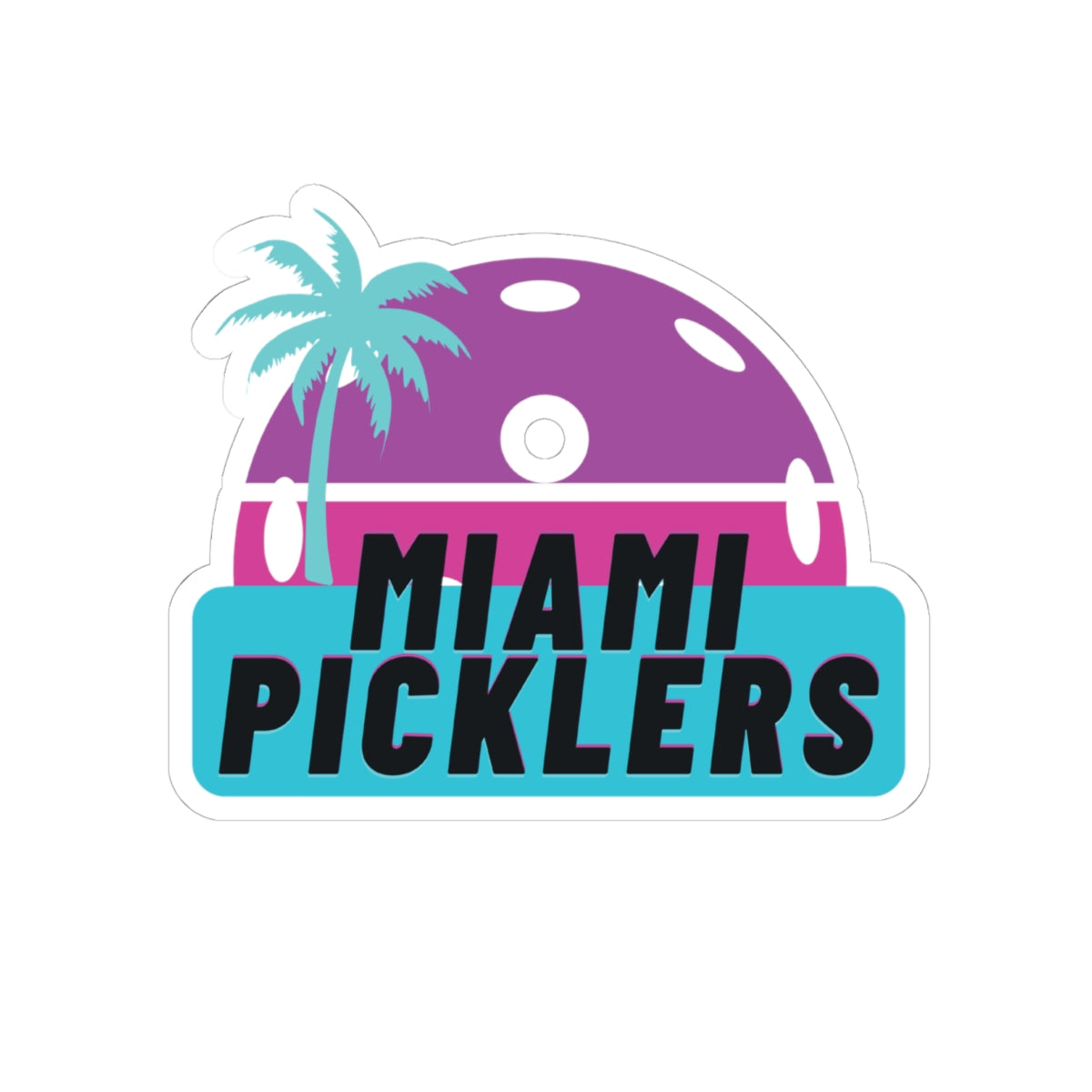 Miami Picklers Sticker — Retro Pickleball Logo Kiss-Cut Sticker