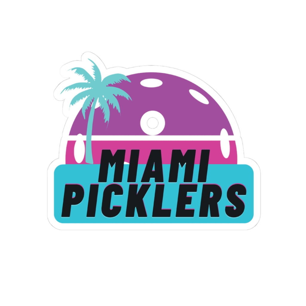 Miami Picklers Sticker — Retro Pickleball Logo Kiss-Cut Sticker