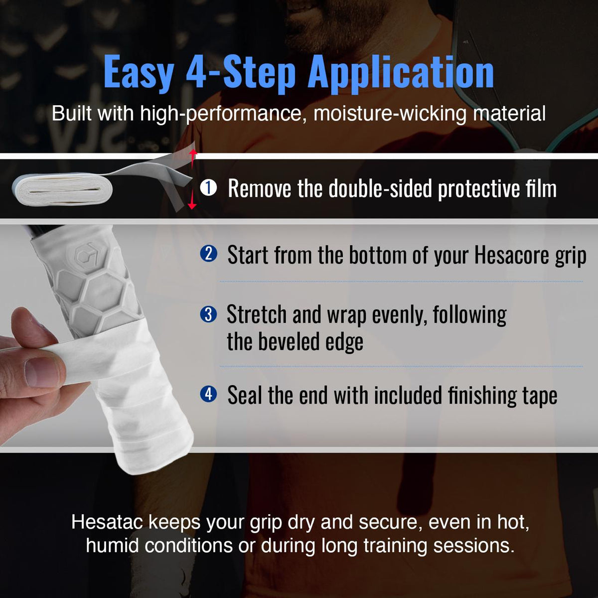 Hesacore Hesatac Overgrip – White (6 & 12 Pack)