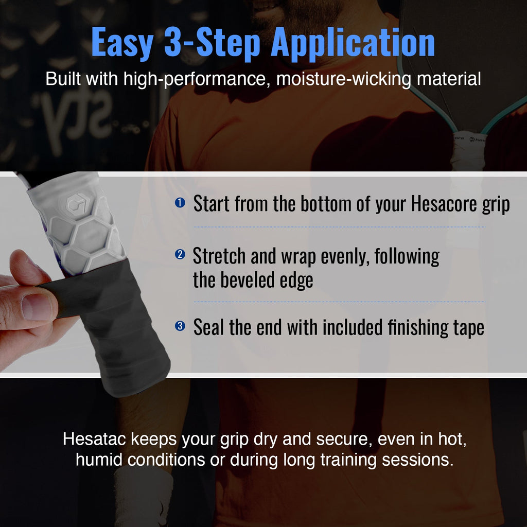 Hesacore Hesatac Overgrip – Black (6 & 12 Pack)
