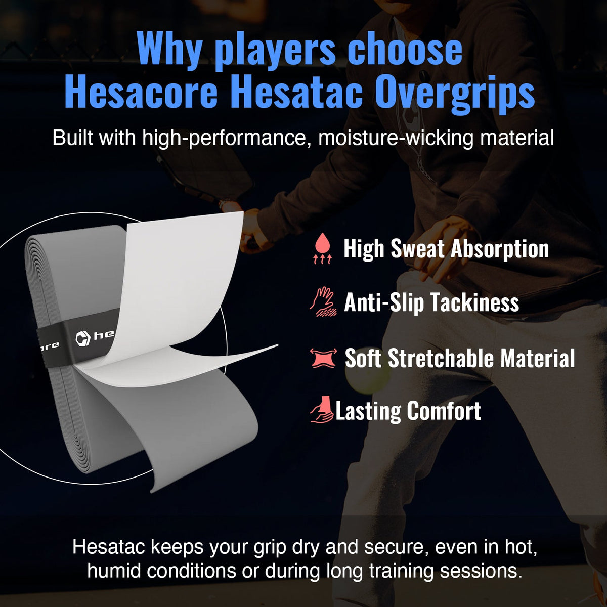 Hesacore Hesatac Overgrip – Turquoise (6 & 12 Pack)